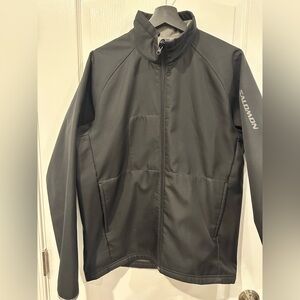 Salomon Men’s Black Full-Zip Performance Soft Shell Jacket, Size Large